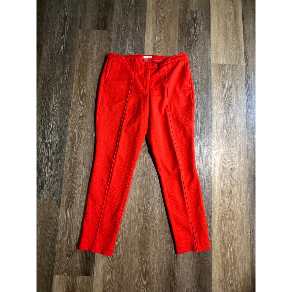 Dalia Dress Pants Women Size 8 Red‎ Excellent Textured Straight Leg Trousers